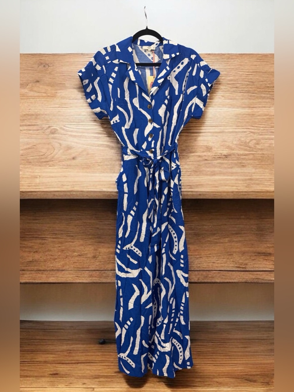 Entro printed royal blue and white jumper.